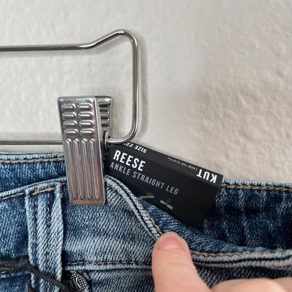 Kut Reese Ankle Straight Leg Medium Wash Blue Denim Jeans 22W - Picture 9 of 14